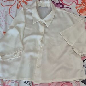Abercrombie & Fitch Cream Blouse Size Large